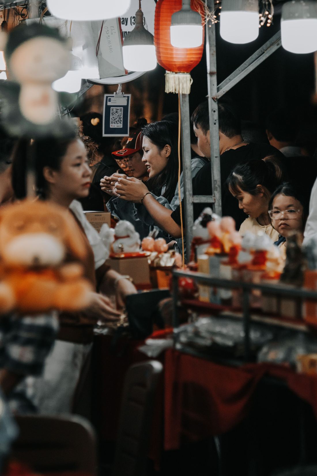 A food stall at a Taiwan night market